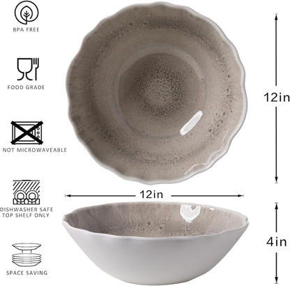 Melamine Serving Bowls Set of 2, Fruit Bowls, Mixing Bowls, Serving Bowls - Image 5