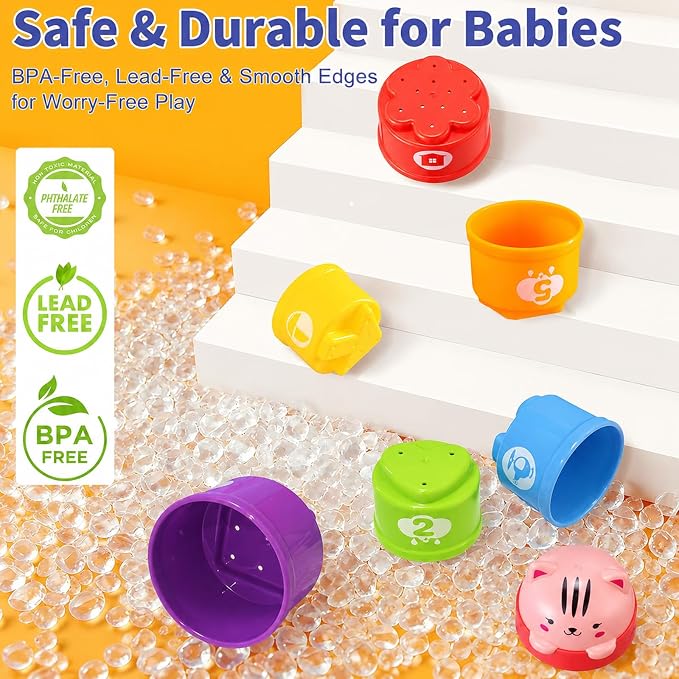 WEEJOYGAM Baby Stacking Cups, Nesting Stacking Toys - Image 3