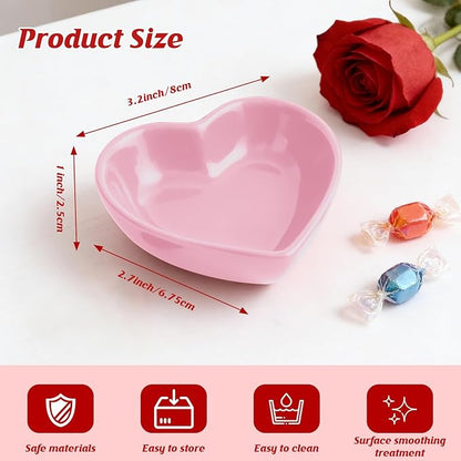 8PCS Heart Shaped Bowl Heart Bowl For Candy Lovers, Office Desk Decor, Home Snack Display, Valentine'S Day, Wedding Celebrations, Birthday Parties,Family Kitchen Use