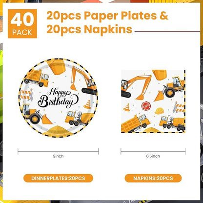 Construction Plates and Napkins Party Supplies - Image 2