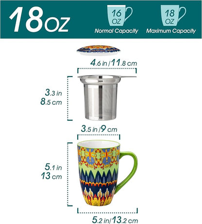 vancasso 18 Oz Tea Infuser Mug - Image 2