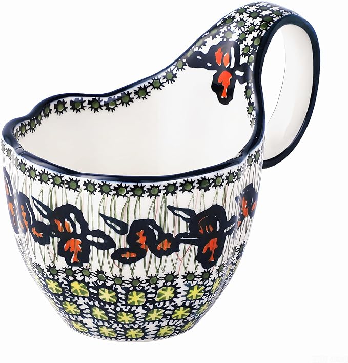 ALMA Ceramic Soup Bowls With Handles, 16oz Microwavable Soup Mug by HandmadePotteryForHome