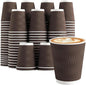 Clawsoff 120 Pack 10 oz Insulated Disposable Paper Coffee Cups Brown | Thick by BuyNow