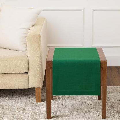 Solino Home 100% Pure Linen Table Runner Christmas Green, Fete 14 x 36 in | by SolinoHome