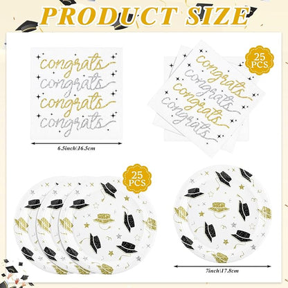 NatNarr Graduation Plates And Napkins, Class Of 2026, 25 6.5 In Napkins - Image 2