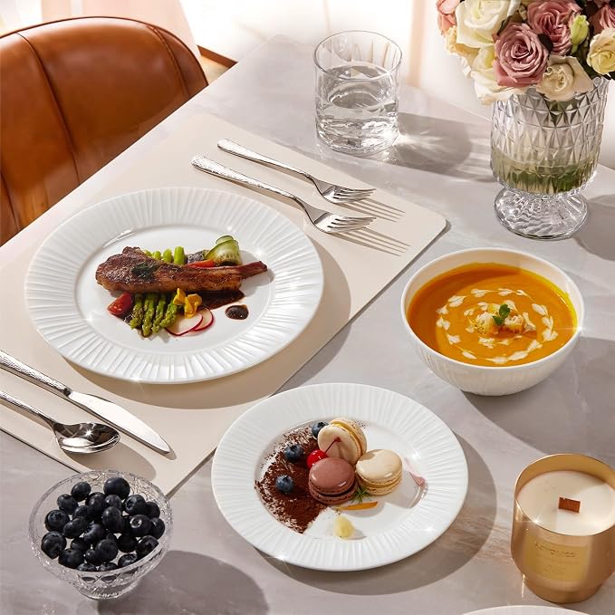 12Pc Bone China Dinnerware Set & 20Pc Flatware Combo Set - Image 5