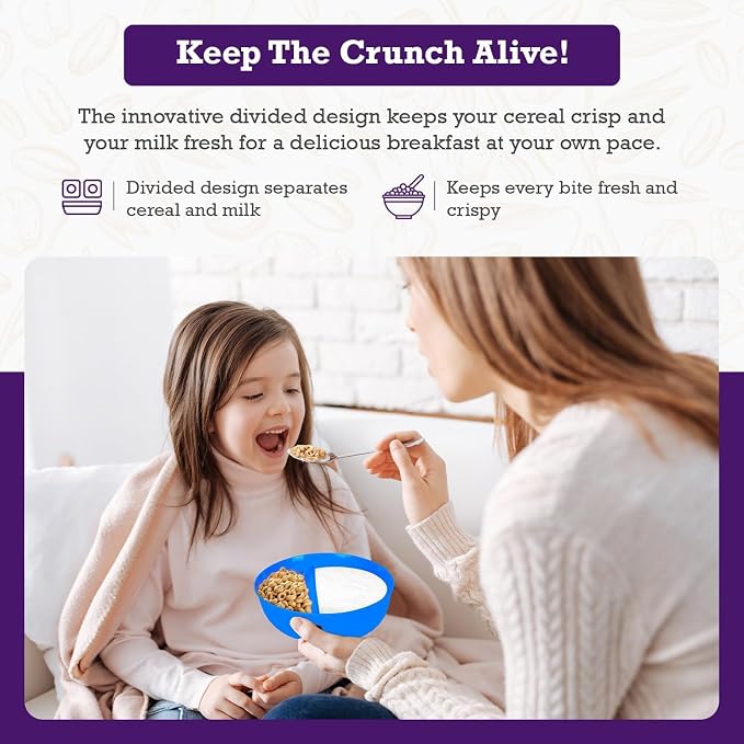 6 Pack - Just Crunch Anti-Soggy Cereal Bowl - Keeps Cereal Fresh & Crunchy | - Image 6