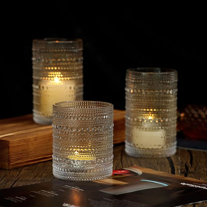 Moretoes Hobnail Drinking Glasses Set of 12, Vintage Water Glass Cups | 12 Oz - Image 8
