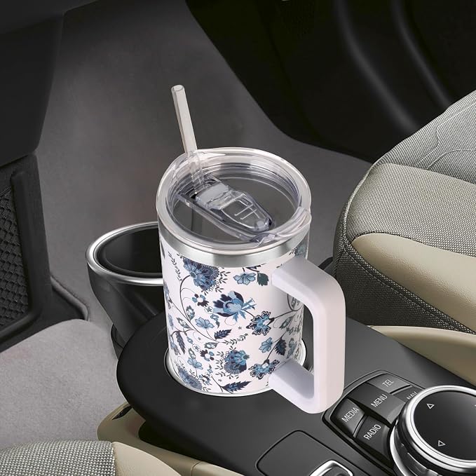 SYACOT 40 oz Tumbler with Handle and Straw Stainless Steel Insulated Tumbler - Image 4