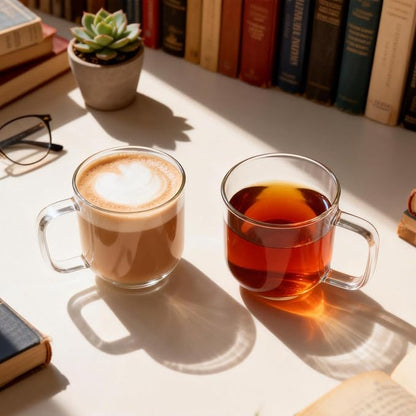 Glass Coffee Mugs, 8 oz iced coffee cups, Glass Mugs - Image 2