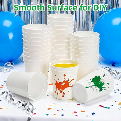 Cididu 50 Pack White Stadium Cups, Reusable 16 Oz Plastic Cups - Image 6