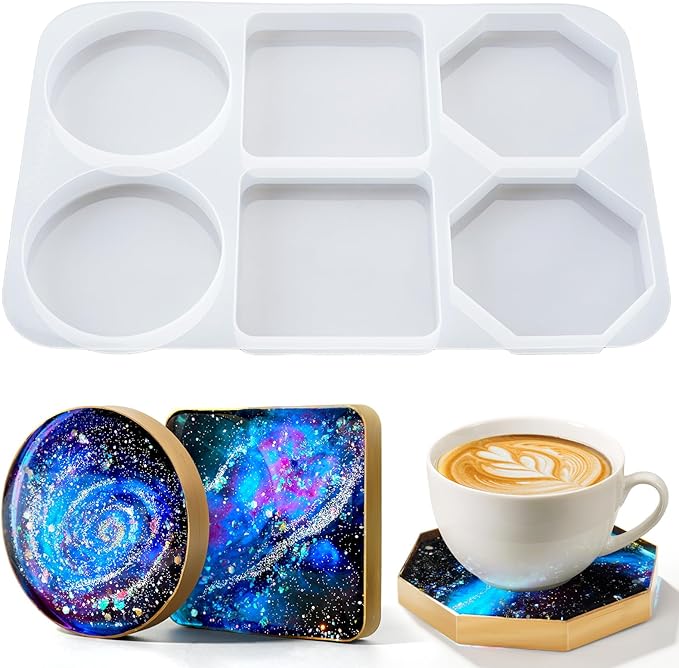HeyClear Coaster Resin Molds Silicone by HeyClearResin