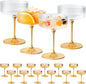ZOMUIA Ribbed Coupe Glasses 16 Pcs, 10 oz Plastic Champagne Coupe Detachable by ZOMUIA