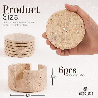 Travertine Coasters Set of 6 - Image 6