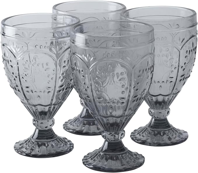 Fitz and Floyd Trestle Glassware Ornate Goblets - Image 3