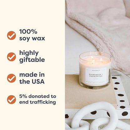 Calyan Wax Co. Apples & Maple Bourbon 3 Wick Scented Candle - 43 Hour Burn - Luxury 3 Wick Soy Candles - Non Toxic Soy Wax Candles - Long Lasting Large Glass Jar Candle for Home - 14.9oz