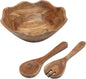 Gibson Home Sandhurst 3-Piece Acacia Wood Salad Bowl Set – 12-Inch Scalloped by GibsonHomewares