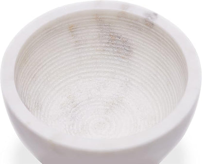 Beau Brummell The Original Marble Shaving Soap Bowl Handmade from 100% Natural Marble with Interior Grooves for Maximum Lather | Heat Retaining Stone Provides a Luxurious Hot Shave Experience