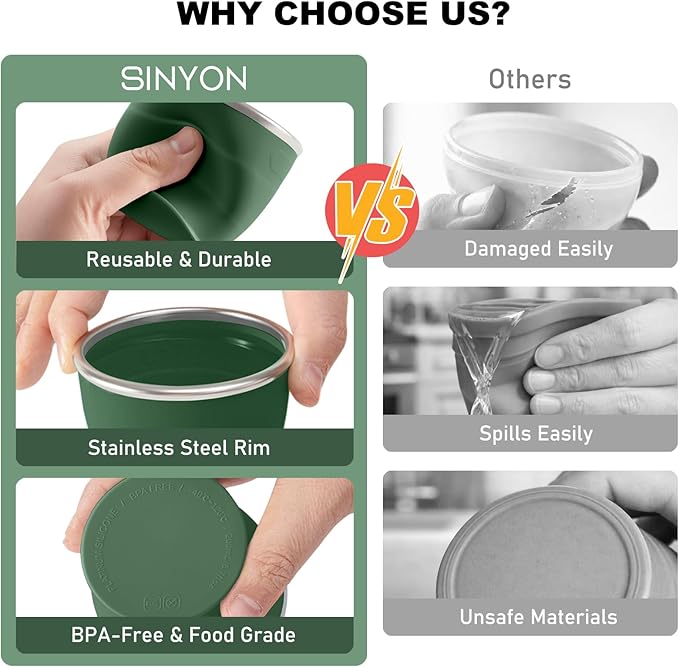 Collapsible Travel Cup, BPA-Free Reusable Water Cup | Lightweight Drinking Cups - Image 3