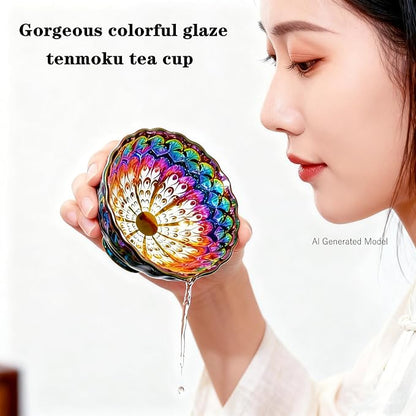 Tenmokus Tea Cup, 5 oz Chinese Small Ceramic Cup - Image 4