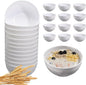 12 Pcs Unbreakable Cereal Bowls Set, 26 Oz Wheat Straw Bowls Set, Microwave & Dishwasher Safe Bowls for Kitchen, Reusable Plastic Bowls for Soup, Salad and Snack, BPA Free, White