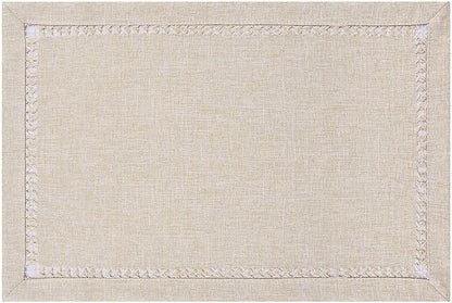 Grelucgo Handmade Hemstitched Polyester Rectangle Table Placemats - Image 4
