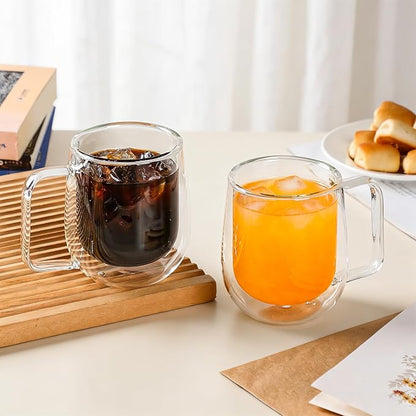 Aurzen 2 Pack Double Walled Glass Coffee Mugs - Image 7