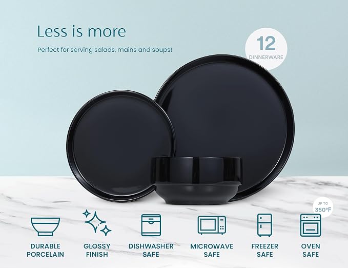 Ceramic Dinnerware Set, 12-Piece Service - Image 5