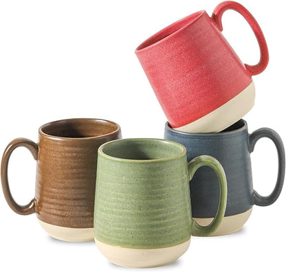 Hasense Coffee Mugs Set of 4, 15 oz Large Porcelain Mugs by Hasense