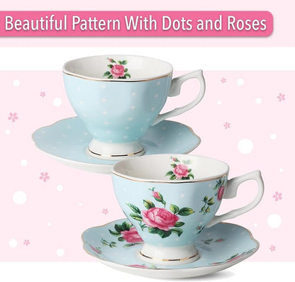 BTaT- Floral Tea Sets for Adults, Service for 4, Pot & Cups - Image 5