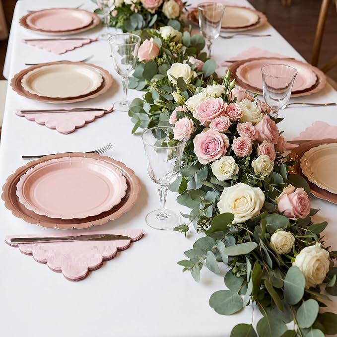 200pcs Boho Party Supplies Plates and Napkins Tableware Set Serve 25 Guests - Image 5