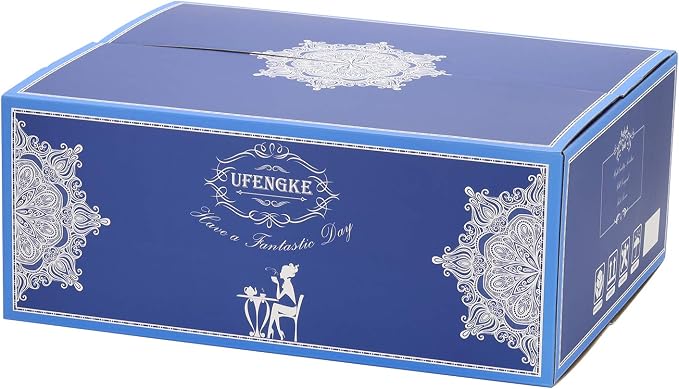ufengke 15 Pieces Simple White English Ceramic Tea Sets, Tea Pot, Bone China - Image 8