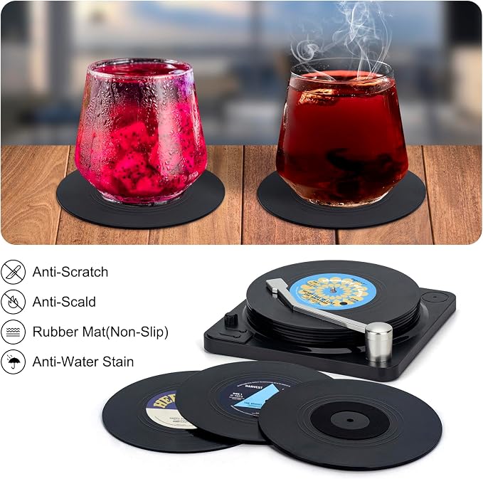 Retro Vinyl Record Coasters - Image 7