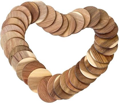 36 Pack Acacia Wood Drink Coasters, 3.68 Inch Round Wooden Acacia Wood Cup Coasters