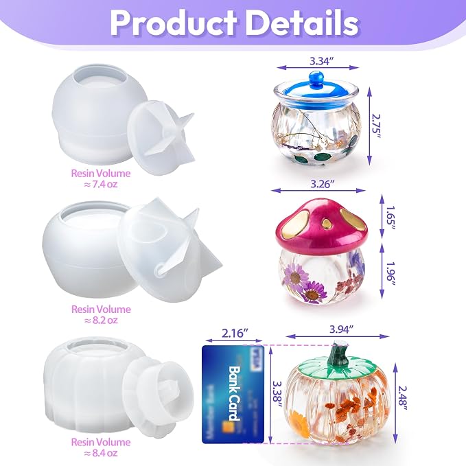 HeyClear Jar Resin Molds 3PCS - Image 2
