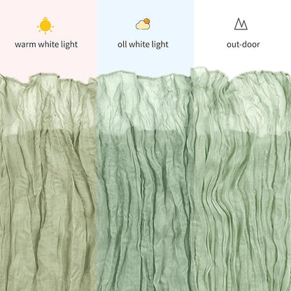 6 Pack Sage Green Cheesecloth Table Runner, 17 x 108 inch, Semi Sheer Boho - Image 7