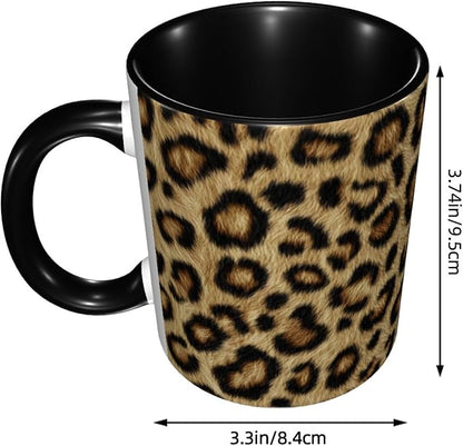 Yrebyou Leopard Print Coffee Mug 11oz Ceramic Cup - Image 2