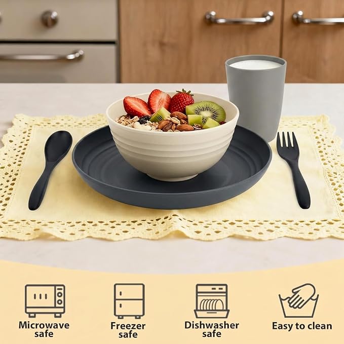 Wheat Straw Dinnerware Sets 20 PCS - Image 3