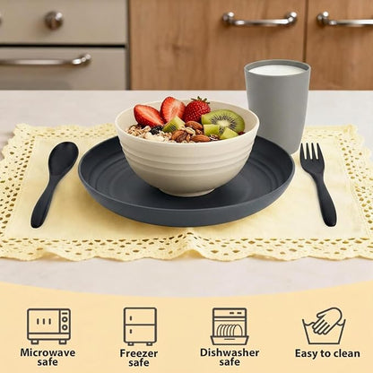 Wheat Straw Dinnerware Sets 20 PCS - Image 3