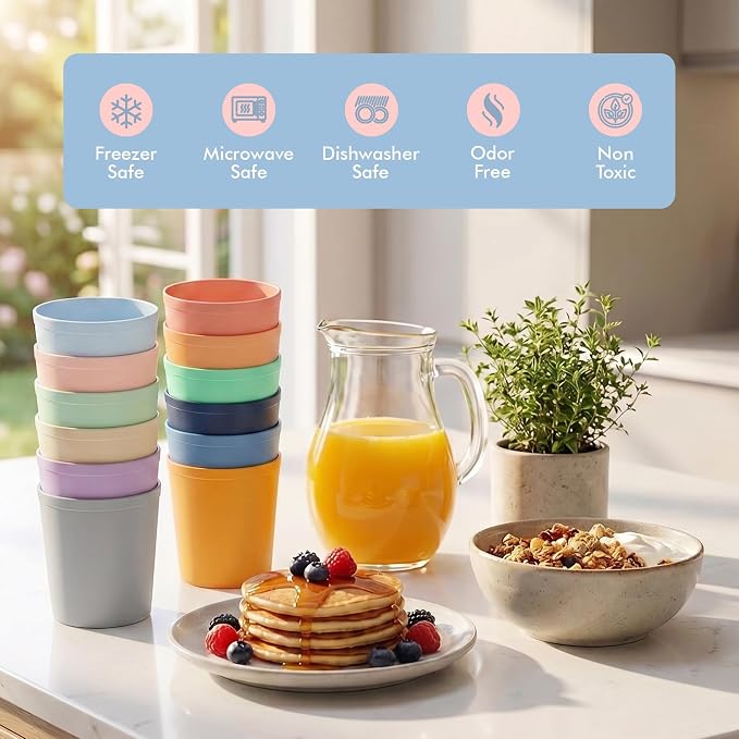 MASTERCOOK 12 Pcs. Small Reusable Cups –8 oz Unbreakable Drinking Glasses - Image 3