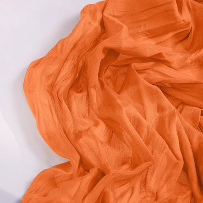 DeZerlor Orange Cheesecloth Table Runner 1 Pack Summer Boho Runner | 120Inches - Image 3