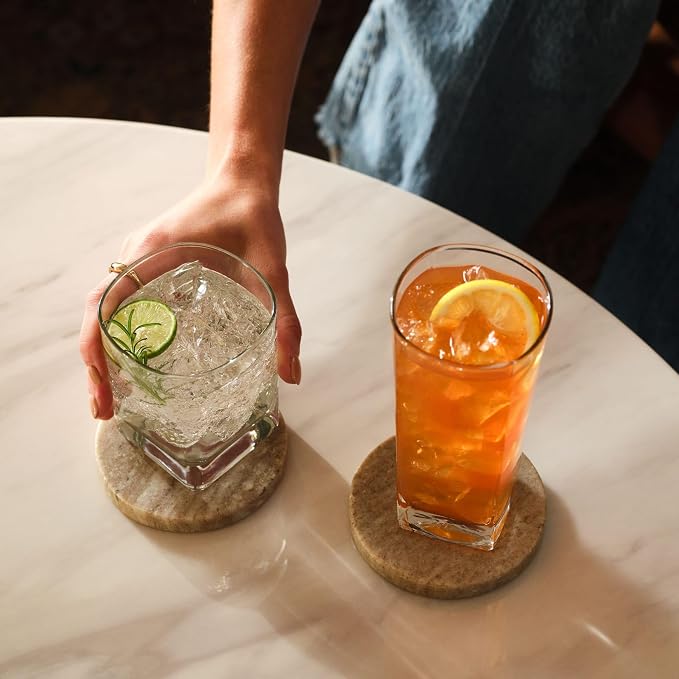 Libbey City Tumbler and Rocks Glass Set, Elegant Drinkware Glasses Set - Image 5