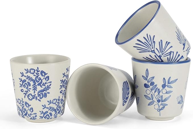 6.7 Ounce Janpanese Tea Cup Set of 4, Handle-less Espresso Cups Set by Renewrevital