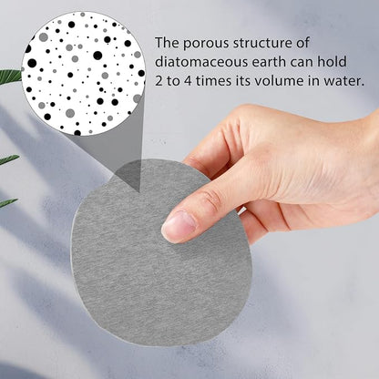 Diatomaceous Earth Coasters Set of 4，Cool Absorbent Quick-Dry Drink Coasters - Image 4