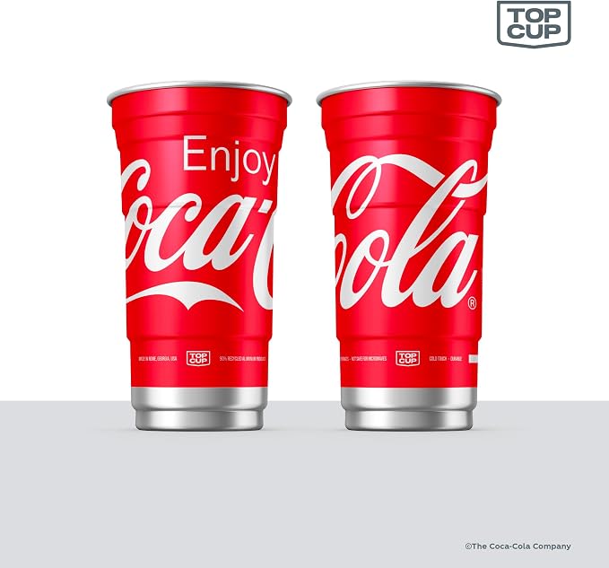 Top Cup – 12 Ounce, Officially Licensed Coca-Cola Aluminum Party Cup | - Image 2