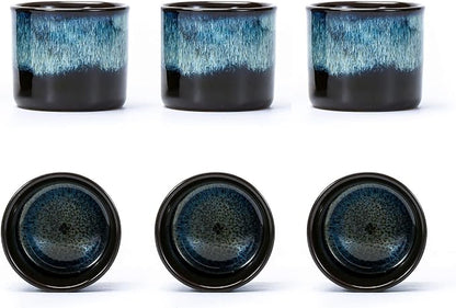 Japanese Tea Cups Set of 6, Ceramic Espresso Cups, Chinese Tea Cups by Lavinttostory