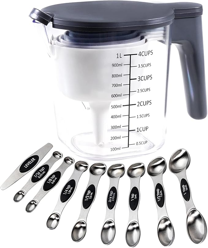 19-Pc Magnetic Measuring Cups and Spoons Set, by Recogwood