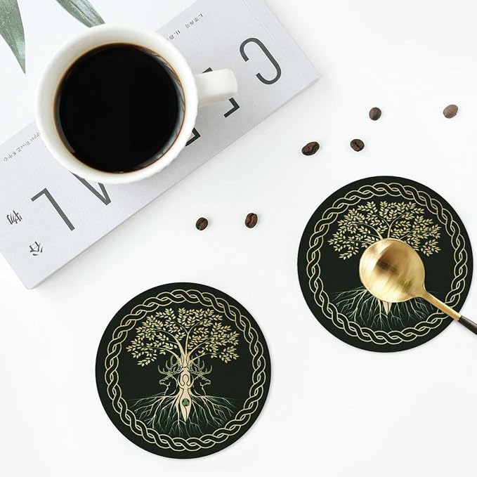 Norse Viking Wicca Yule Yggdrasil Coasters Set of 6 Coasters - Image 5