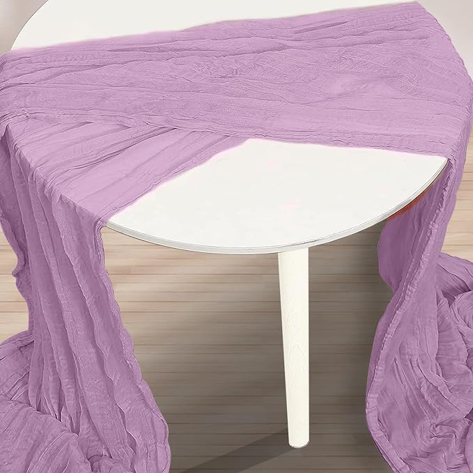 1 Pack Lilac Cheesecloth Table Runner 35x120 Inch 10Ft Rustic Gauze Cheese - Image 2