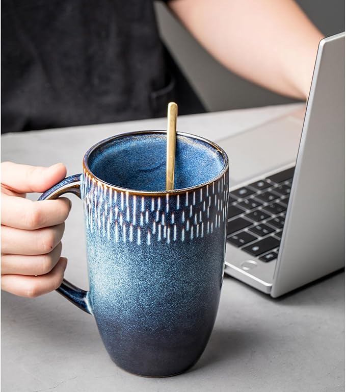 Large Ceramics Coffee Mugs, 21 OZ, Large Handle Design, Extra Large Tea and - Image 4